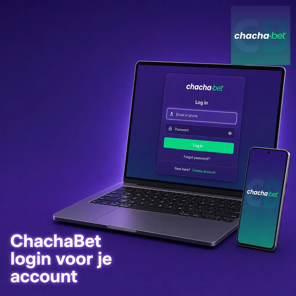 ChachaBet loginpagina voor accounttoegang met saldo, weddenschappen, bonussen en verificatiestatus